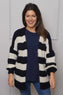 Kennedy Stripe Knitted Cardigan Navy