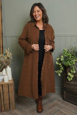 Dezi Needlecord Shirt Dress Nutmeg Nutmeg - Dezi Needlecord Shirt Dress Nutmeg