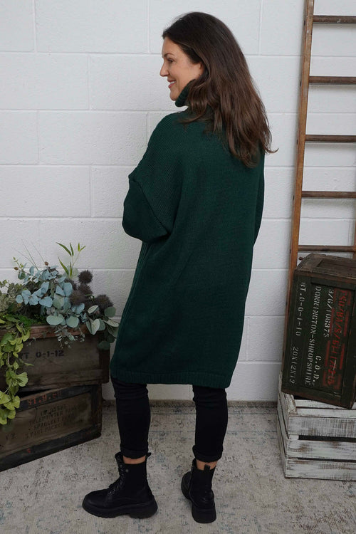 Moira Polo Knitted Jumper Bottle Green - Image 4