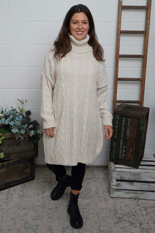 Moira Polo Knitted Jumper Stone - Image 2