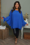 Anette Tie Sleeve Top Cobalt