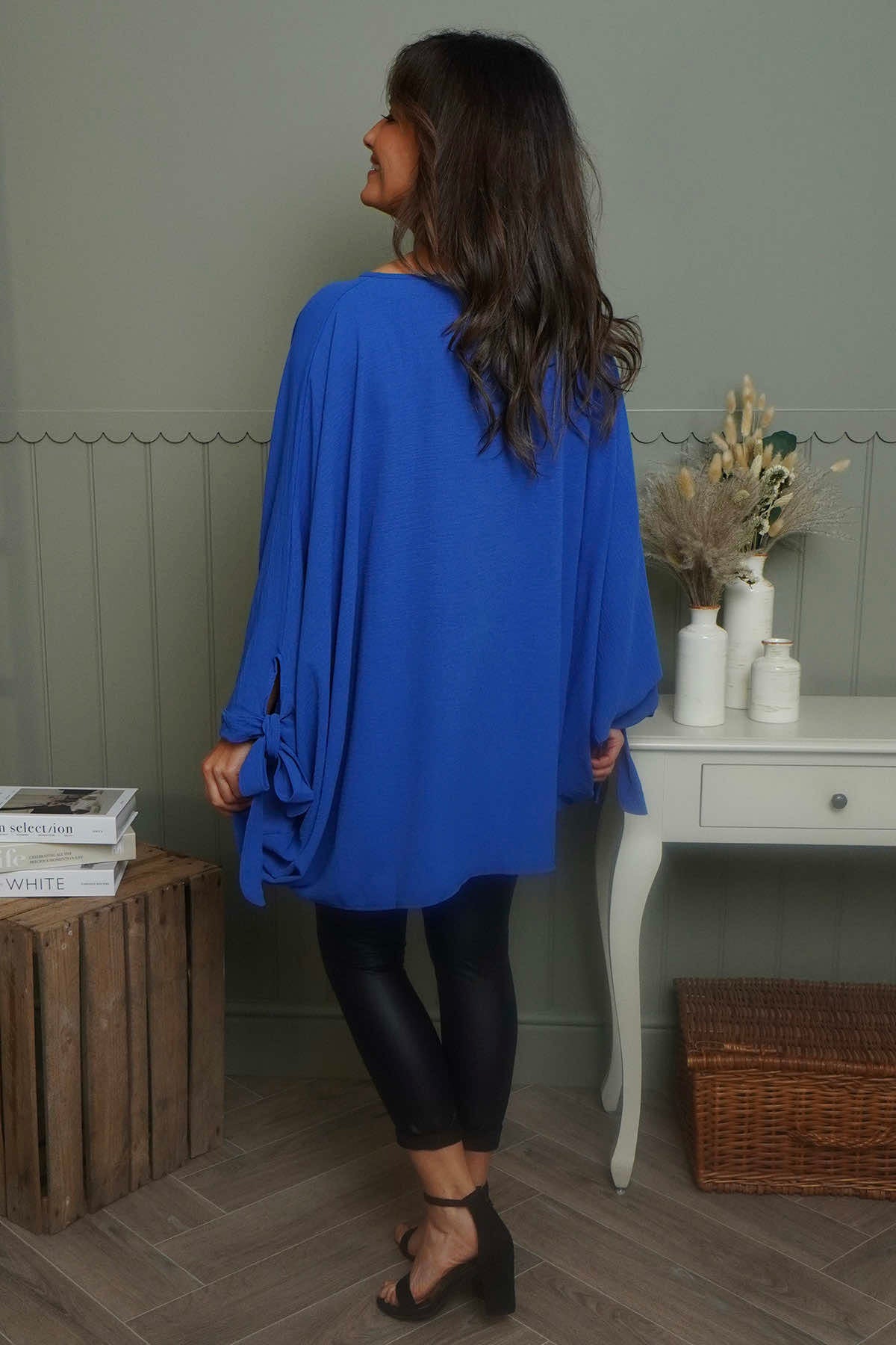 Anette Tie Sleeve Top Cobalt