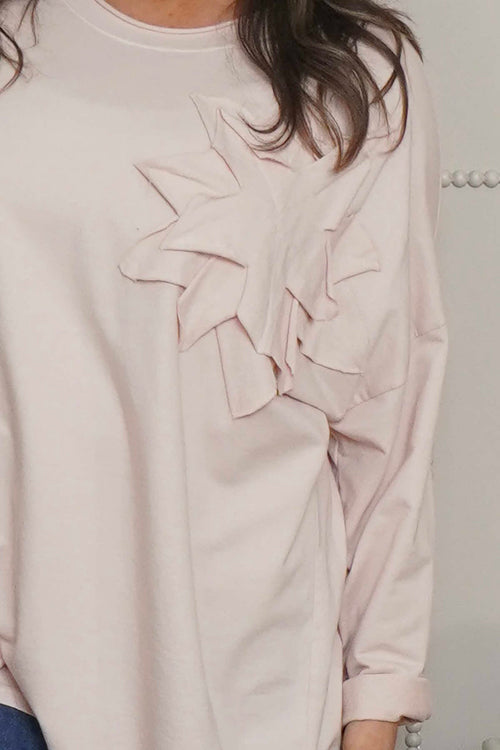 Kaila Flower Patch Cotton Top Pink - Image 3