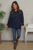 Kaila Flower Patch Cotton Top Navy