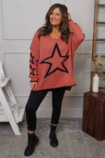 Kimbra Star Knitted Jumper Burnt Orange Burnt Orange - Kimbra Star Knitted Jumper Burnt Orange