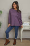 Kaila Flower Patch Cotton Top Purple