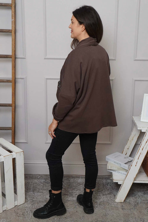 Floella Zip Cotton Jacket Cocoa - Image 4