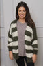 Kennedy Stripe Knitted Cardigan Khaki