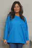 Kaila Flower Patch Cotton Top Blue