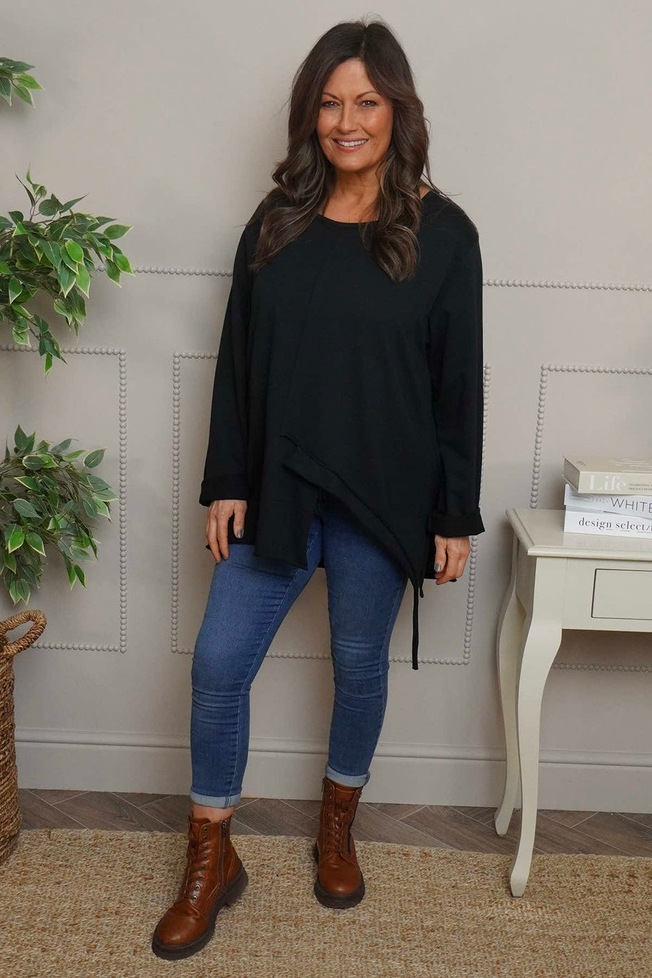 Garnette Cotton Top Black