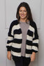 Kennedy Stripe Knitted Cardigan Black