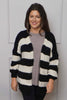 Kennedy Stripe Knitted Cardigan Black