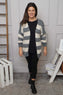 Kennedy Stripe Knitted Cardigan Mid Grey