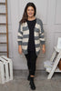 Kennedy Stripe Knitted Cardigan Mid Grey