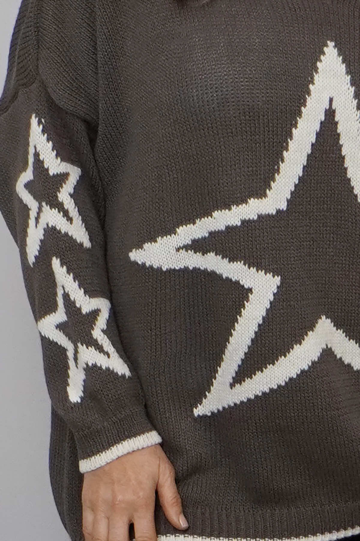 Kimbra Star Knitted Jumper Dark Mocha
