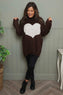 Azura Heart Polo Neck Jumper Cocoa