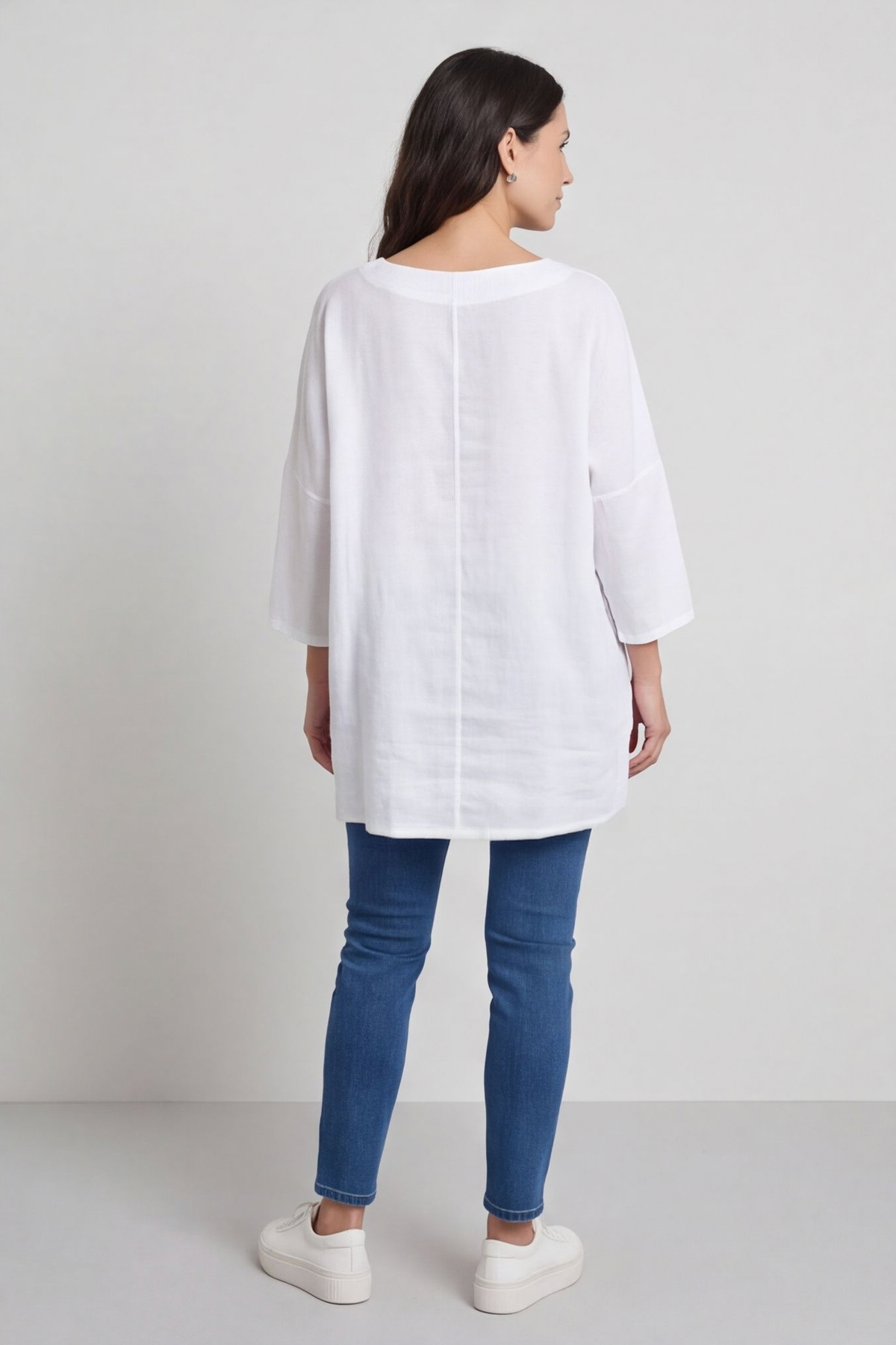 Daisy Linen Top White