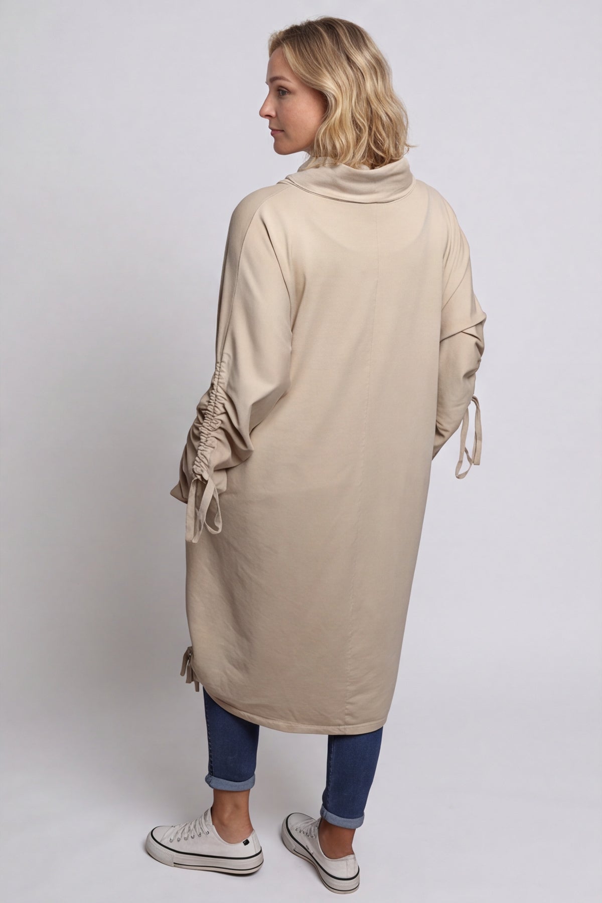 Dalary Cowl Neck Cotton Tunic Camel