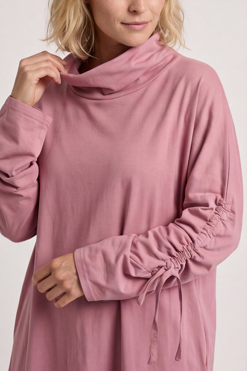 Dalary Cowl Neck Cotton Tunic Pink - Image 4