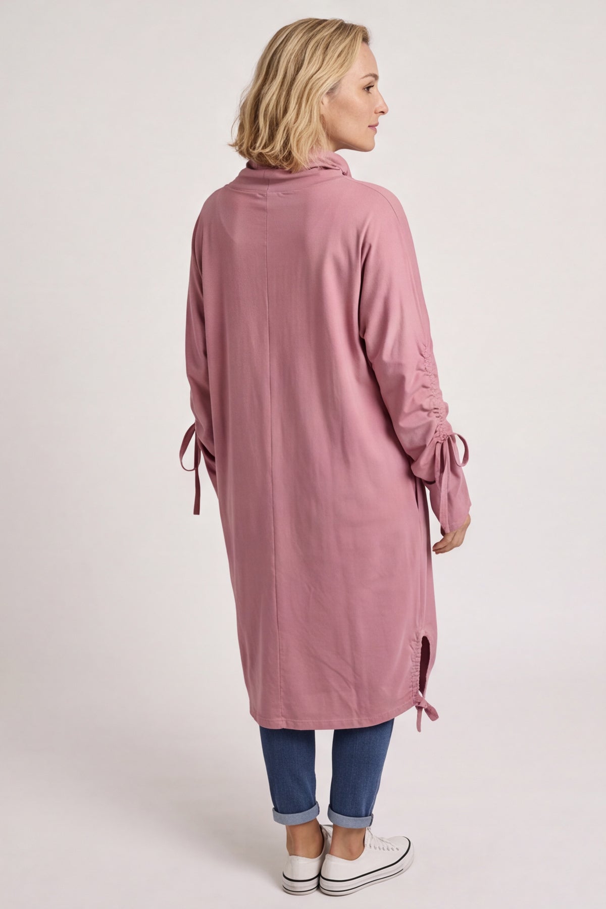 Dalary Cowl Neck Cotton Tunic Pink
