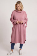 Dalary Cowl Neck Cotton Tunic Pink Pink - Dalary Cowl Neck Cotton Tunic Pink