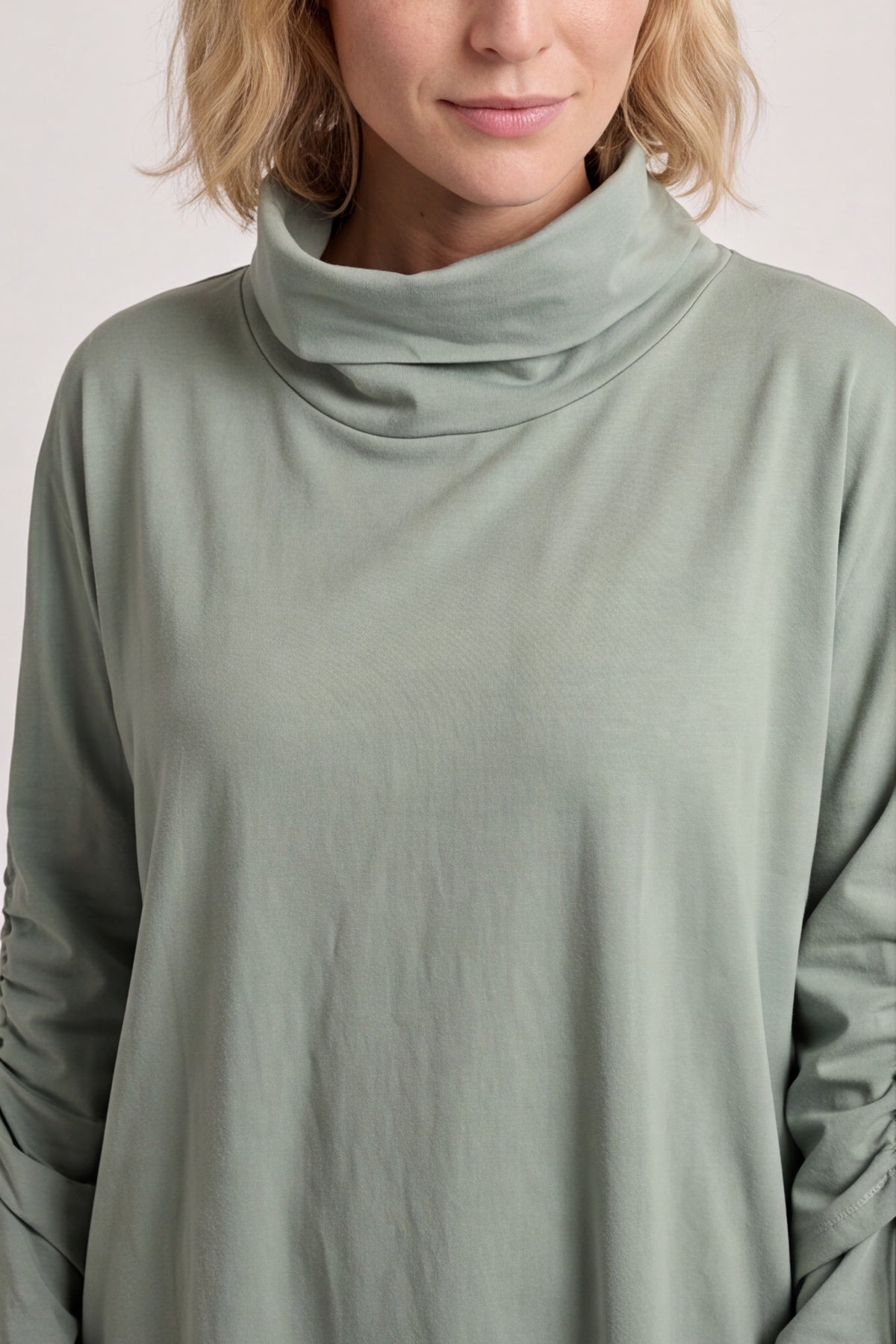 Dalary Cowl Neck Cotton Tunic Sage Green