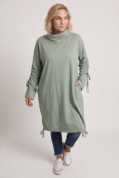 Dalary Cowl Neck Cotton Tunic Sage Green