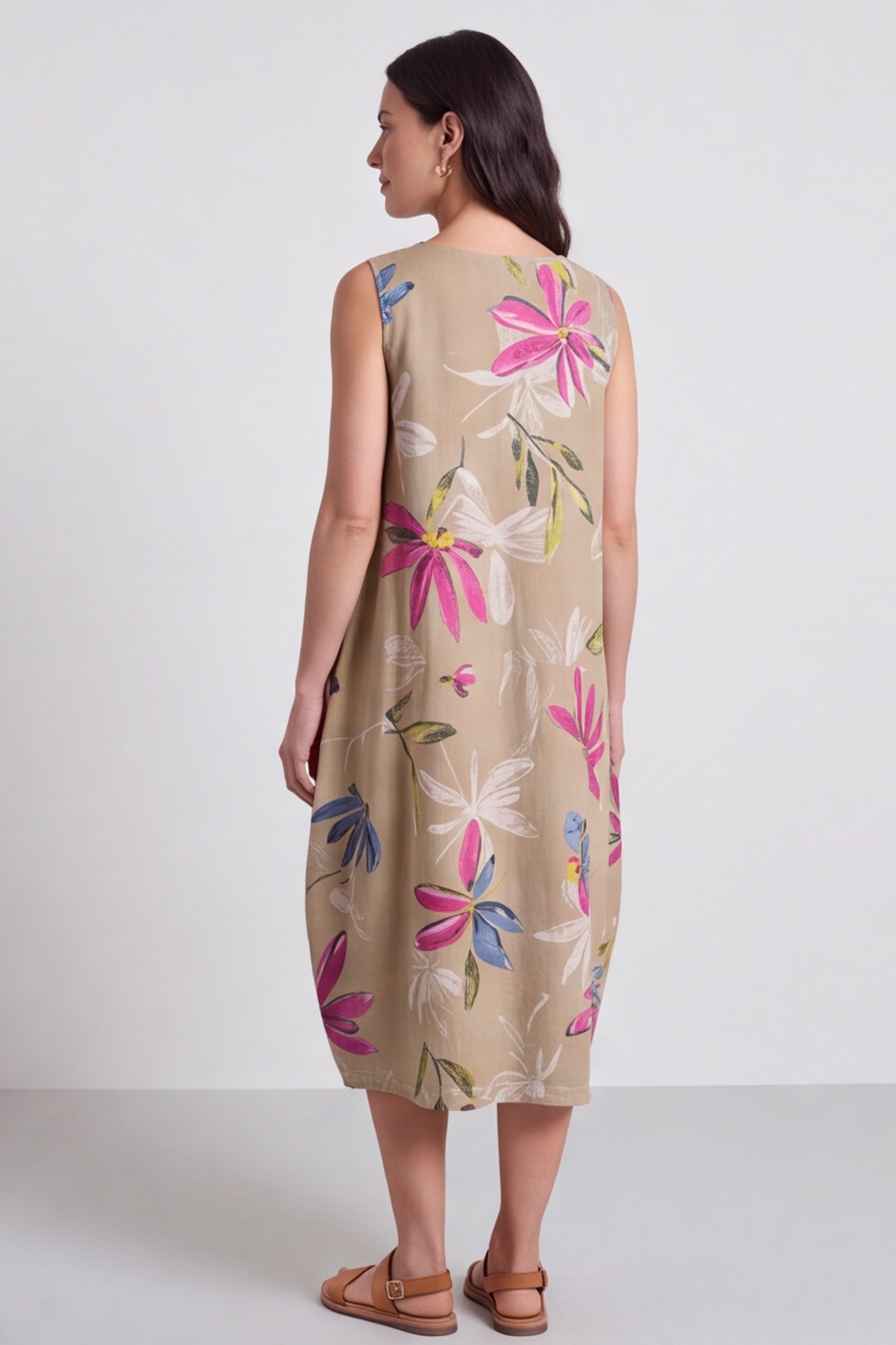 Darcie Floral Print Mocha Dress