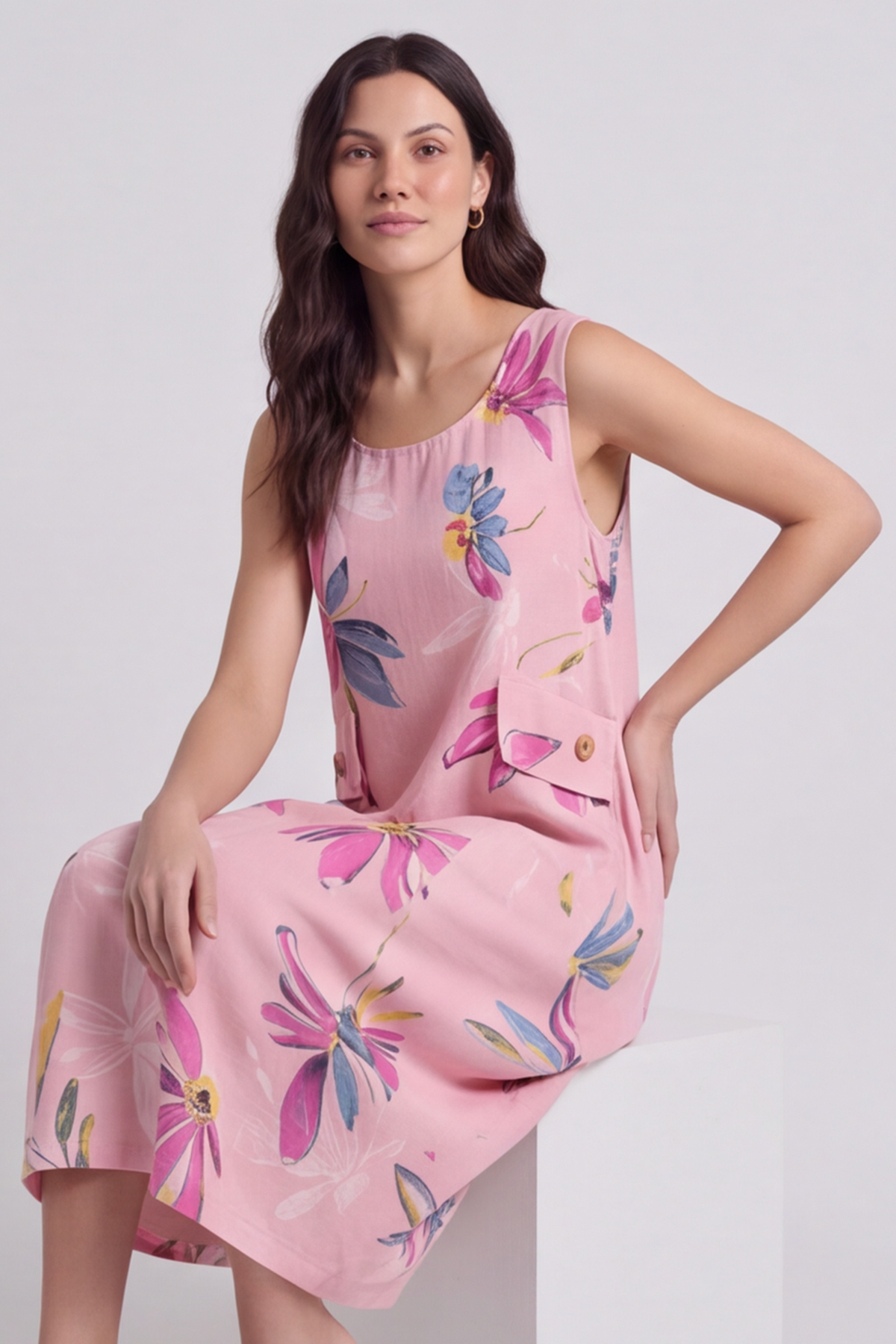 Darcie Floral Print Pink Dress