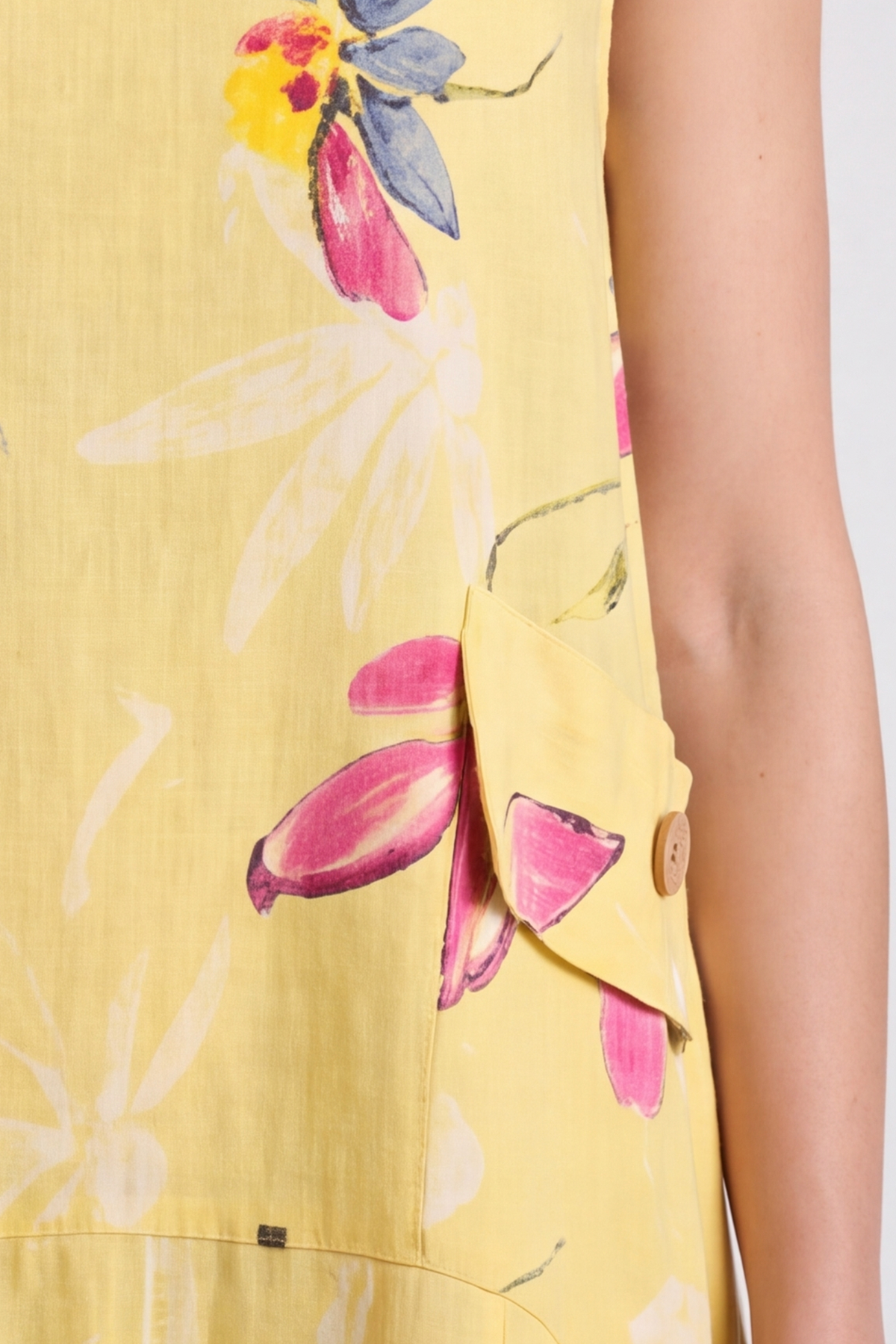 Darcie Floral Print Yellow Dress