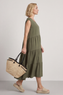 Demelza Sleeveless Tiered Cotton Dress Khaki
