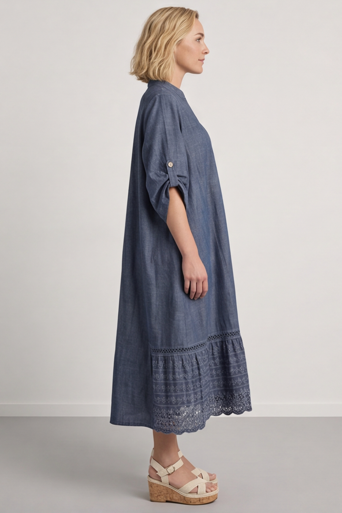 Positano Crochet Maxi Navy  Dress