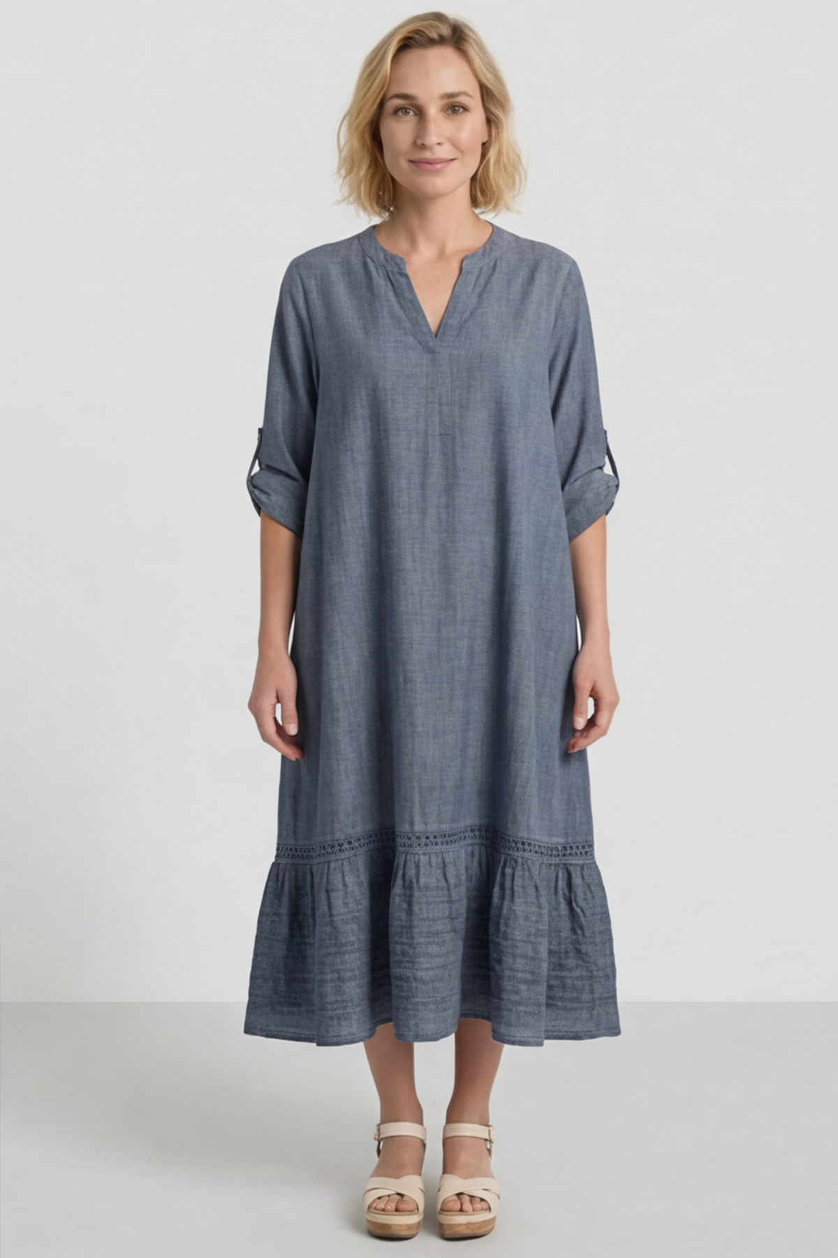 Positano Crochet Maxi Navy  Dress