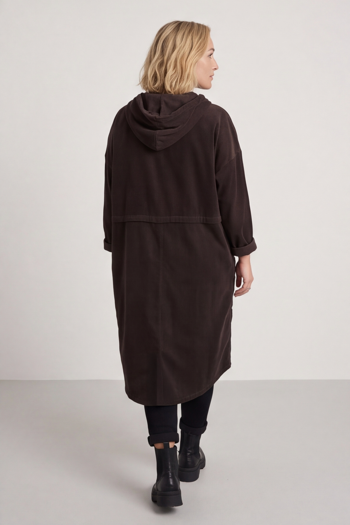 Devyn Hooded Needlecord Dress Cocoa