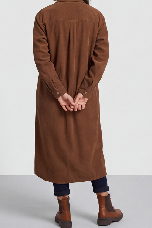 Dezi Needlecord Shirt Dress Nutmeg - Image 6