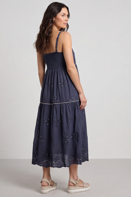 Aelia Tiered Sequin Navy Dress - Image 3