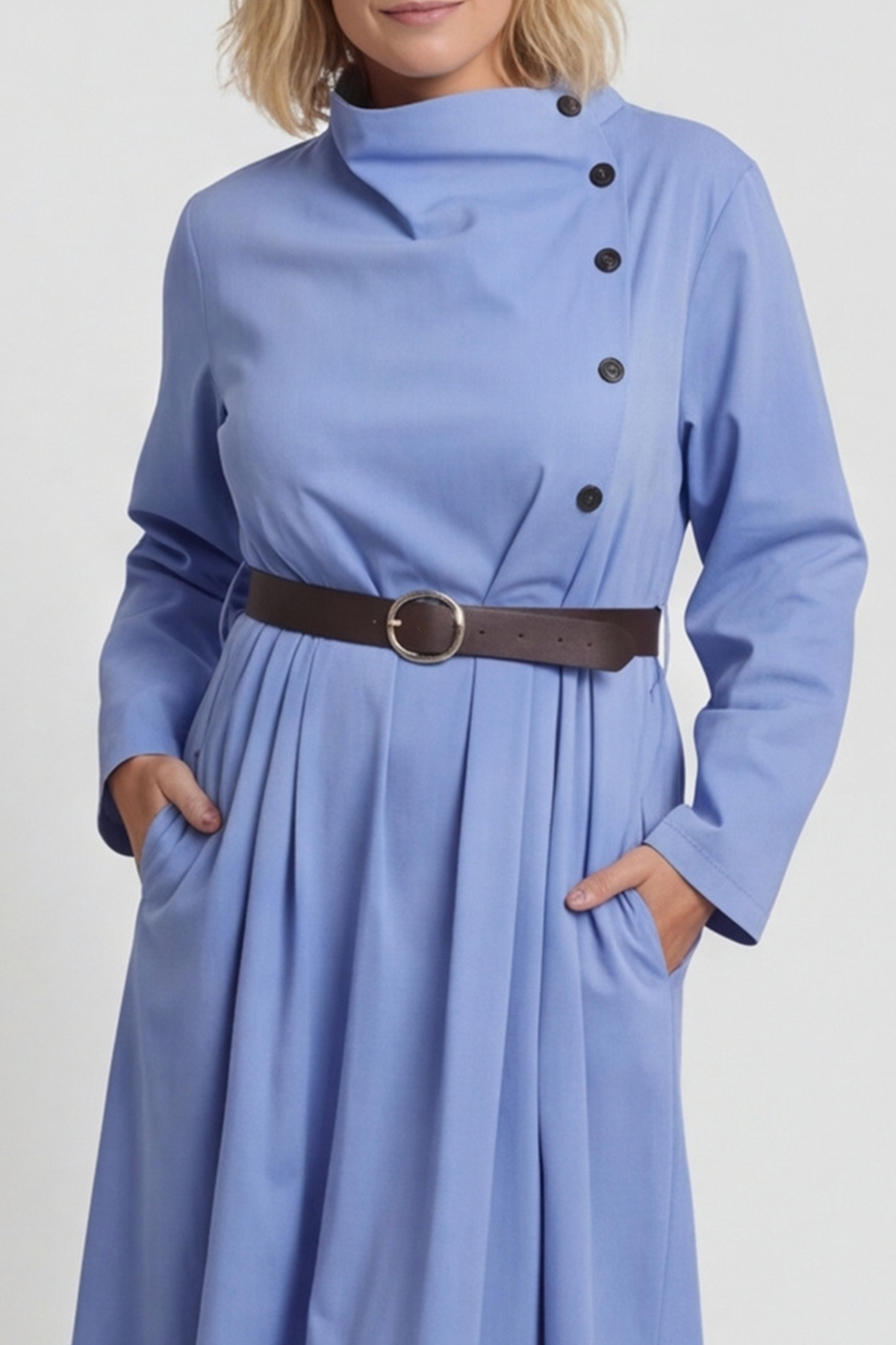 Eudora Belted Dress Powder Blue