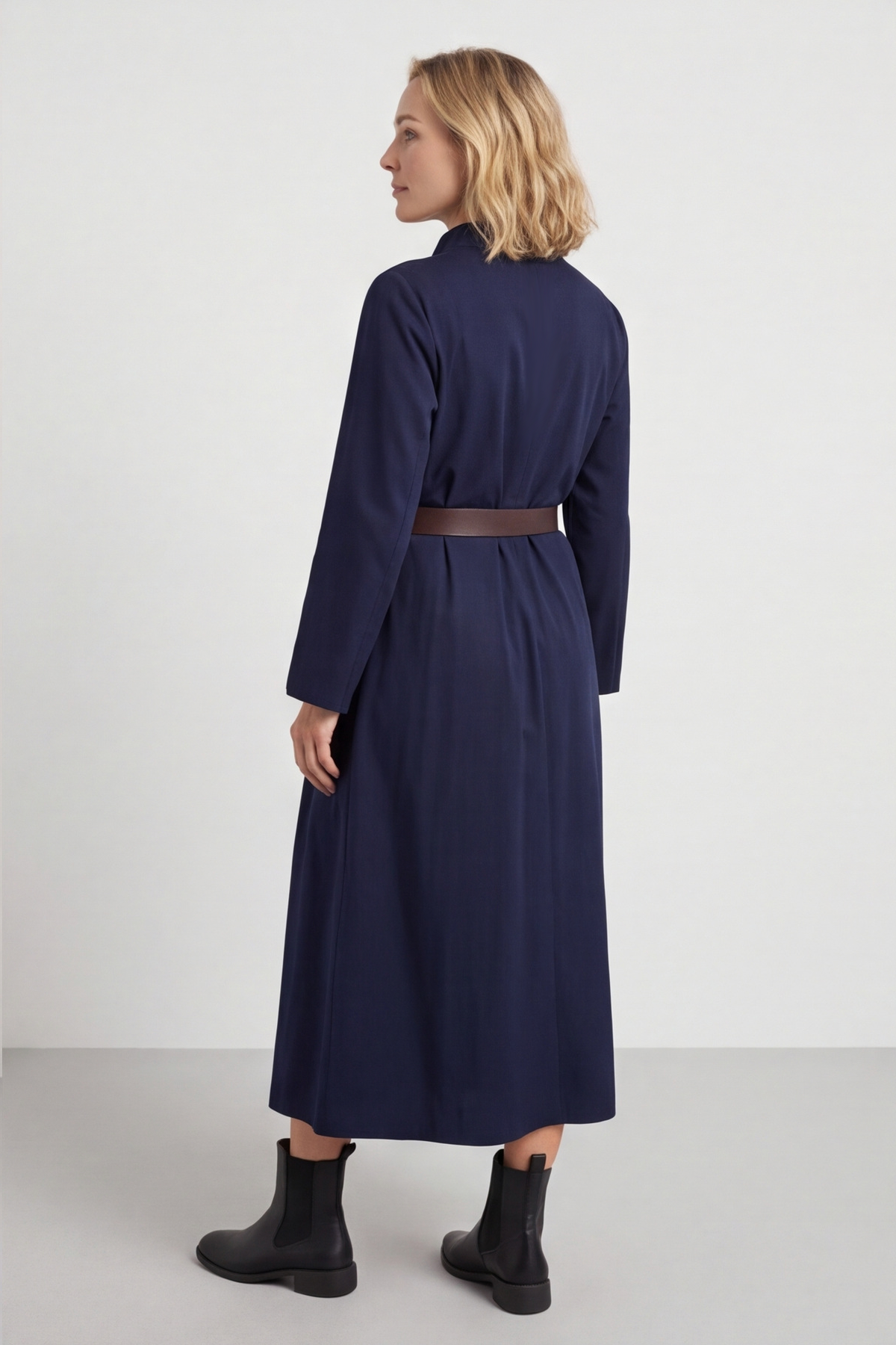 Eudora Belted Dress Navy
