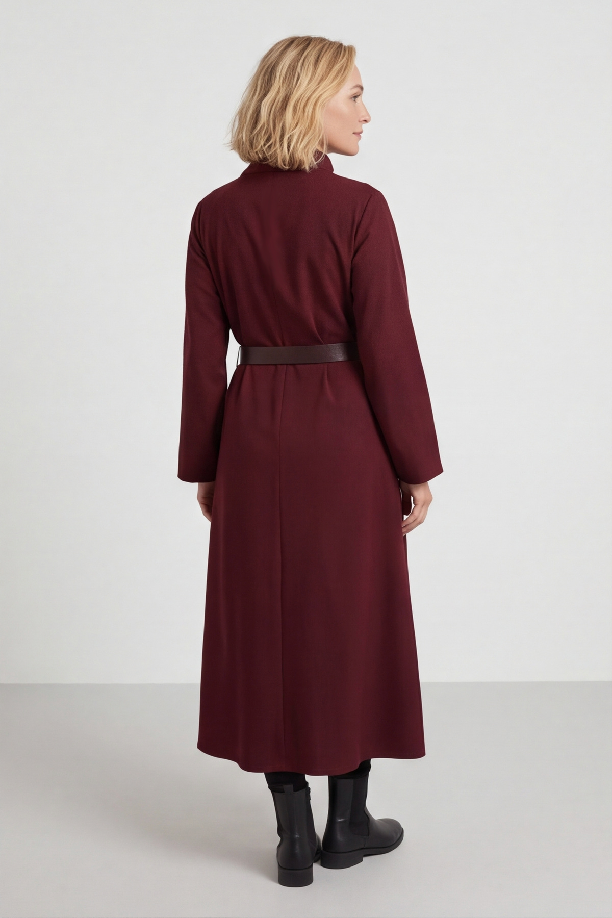 Eudora Belted Dress Wine