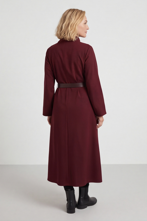 Eudora Belted Dress Wine - Image 5