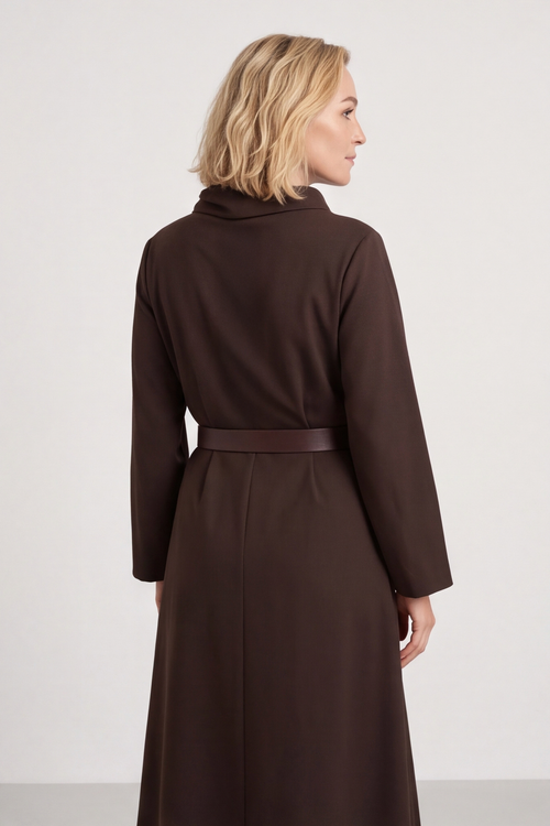 Eudora Belted Dress Cocoa - Image 5