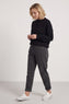 Effie Leopard Print Cotton Joggers Charcoal