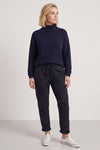 Effie Leopard Print Cotton Joggers Navy