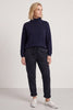 Effie Leopard Print Cotton Joggers Navy