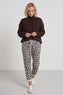 Effie Leopard Print Cotton Joggers White