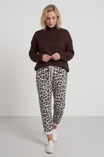 Effie Leopard Print Cotton Joggers White White - Effie Leopard Print Cotton Joggers White