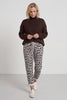 Effie Leopard Print Cotton Joggers White