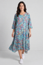Eleni Floral Print Linen Dress Green