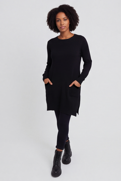 Elisa Pocket Knitted Tunic Black