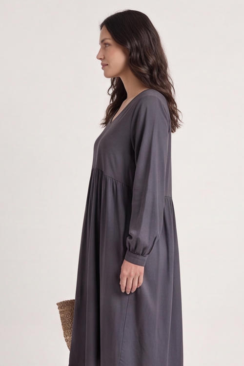 Eliza Cotton Dress Charcoal - Image 2